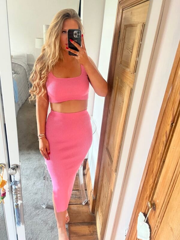 'Sara' Knitted Maxi Skirt and Crop Top Two Piece Set/ Co- ord Set - Image 4