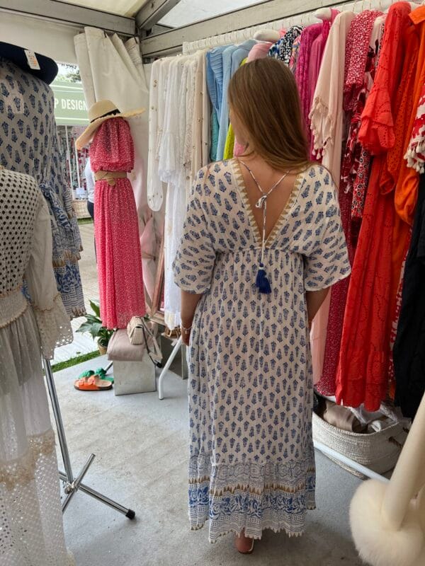 Aztec Print Pink and Gold Maxi Dress - Image 4