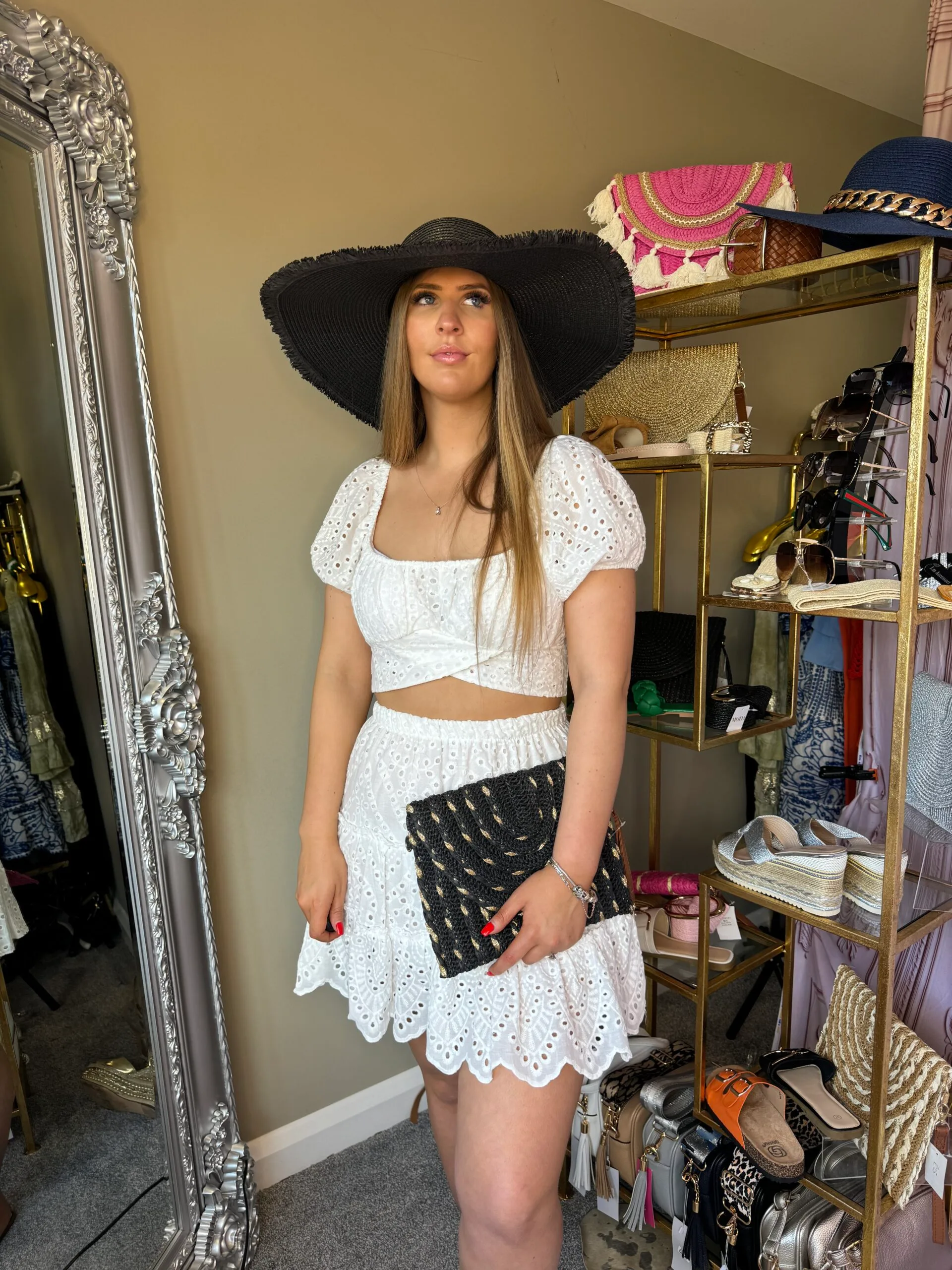 'Bloom' embroidery anglaise skirt and top co-ord set - Image 2