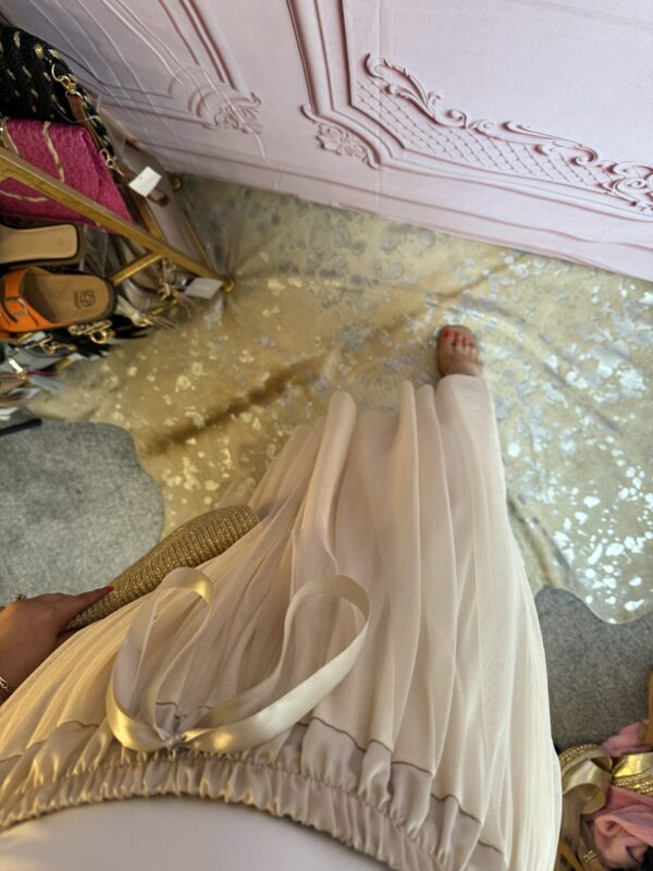 ‘Tasmin’ Tulle Skirt in beige - Image 3