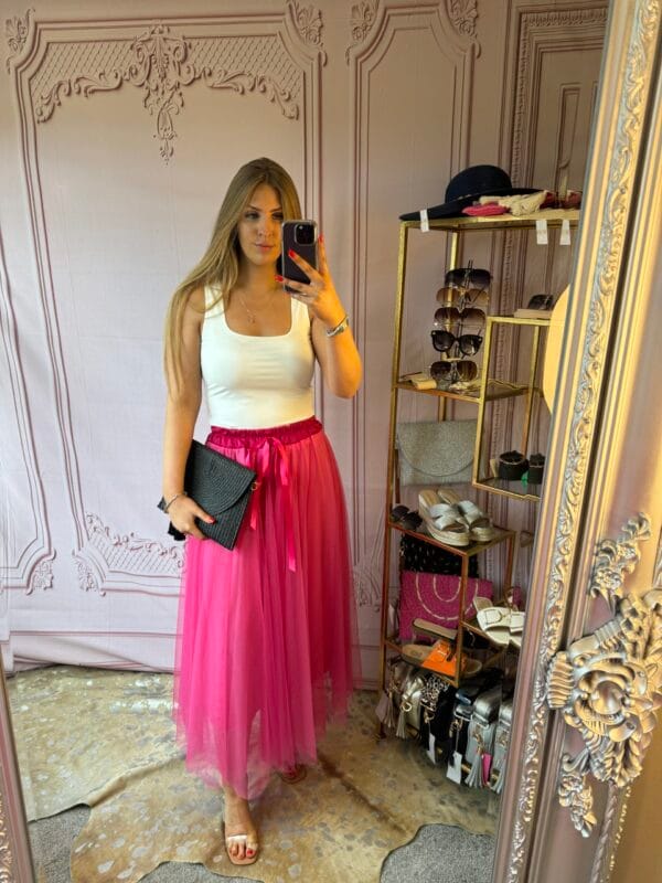 ‘Tasmin’ Tulle Skirt in Pink - Image 2