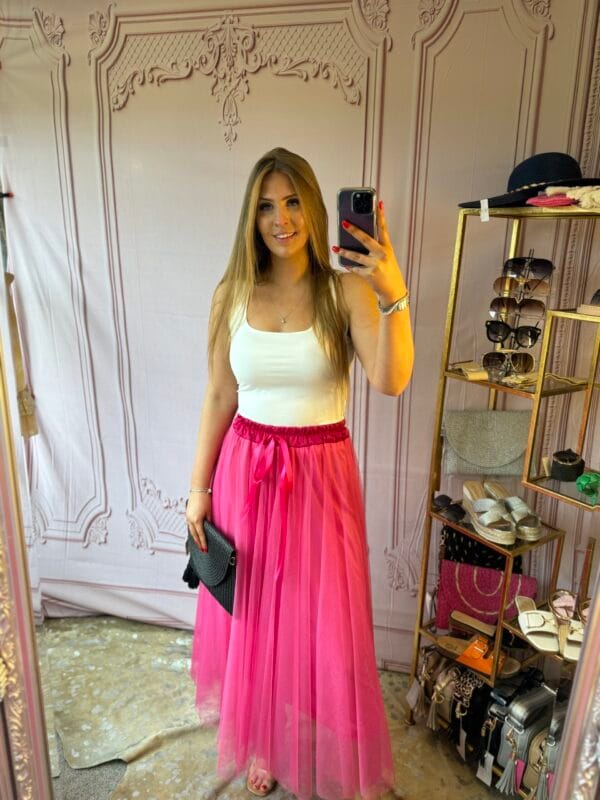 ‘Tasmin’ Tulle Skirt in Pink - Image 4