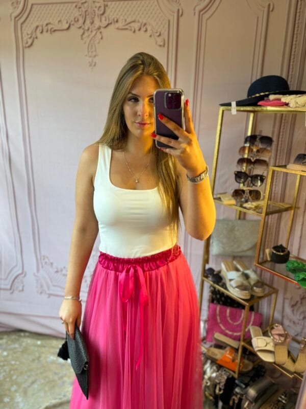 ‘Tasmin’ Tulle Skirt in Pink - Image 3