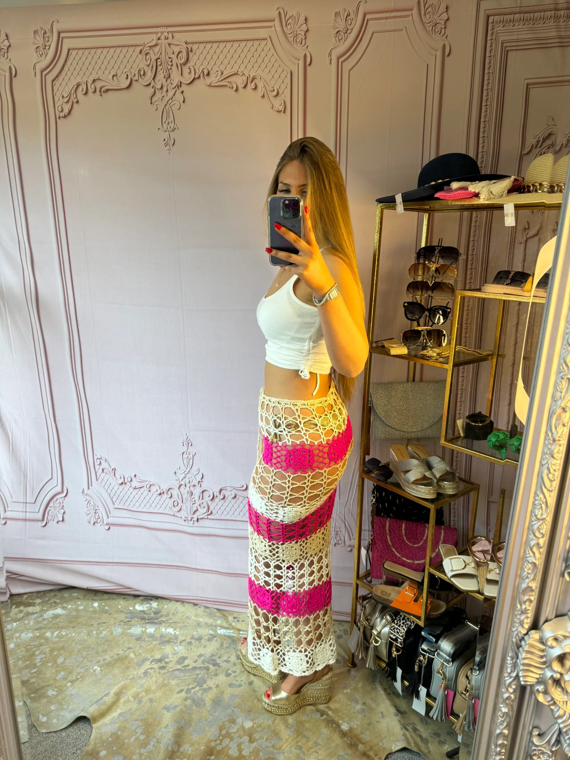 'Chiara' Maxi Crochet Beach Skirt - Image 3