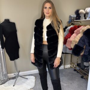 'Pippa'  Black Faux Fur Gilets