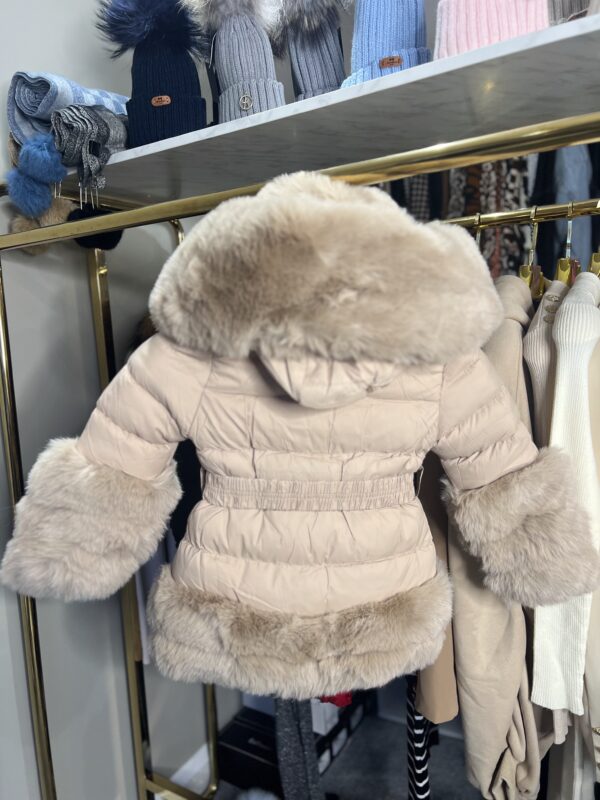 Children's Faux Fur Jacket With Belt - Image 3