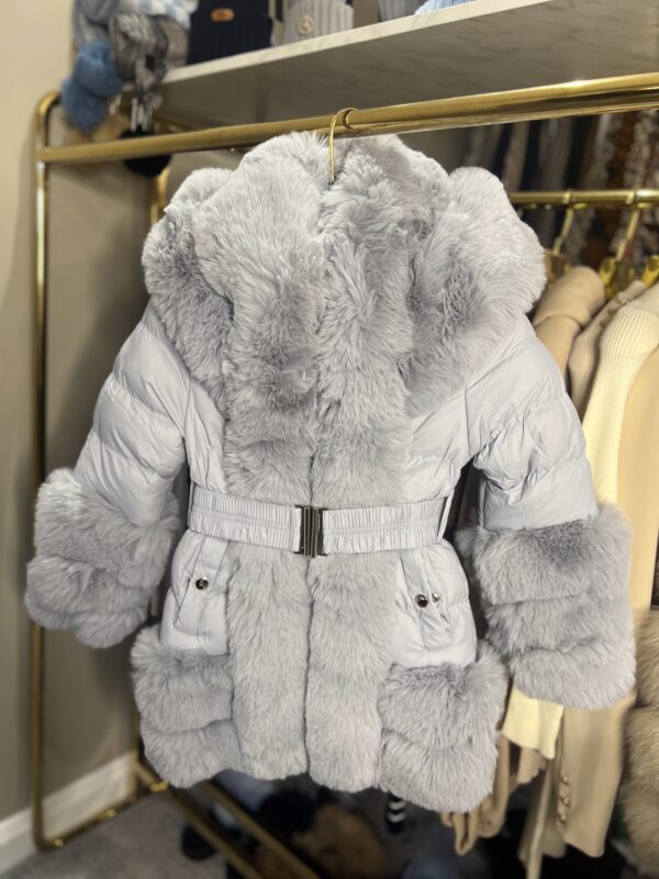 Children's Faux Fur Jacket With Belt - Image 5