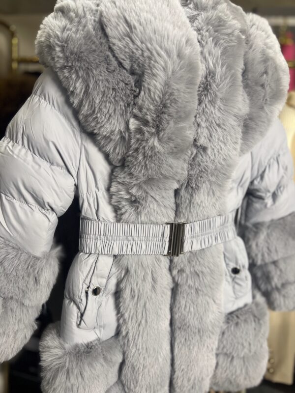 Children's Faux Fur Jacket With Belt - Image 6
