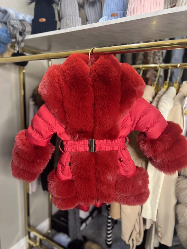 Children's Faux Fur Jacket With Belt - Image 4