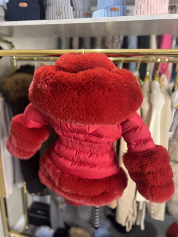 Children's Faux Fur Jacket With Belt - Image 8
