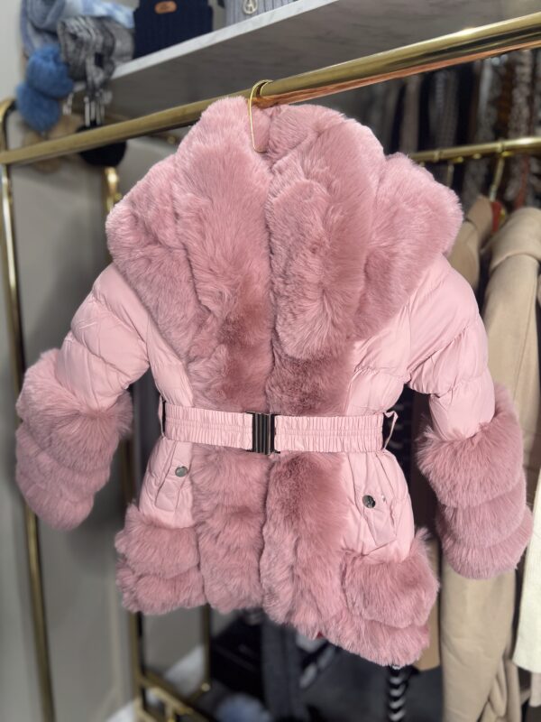 Children's Faux Fur Jacket With Belt - Image 9