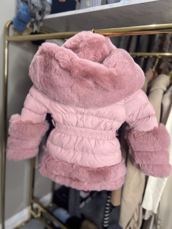 Children's Faux Fur Jacket With Belt - Image 10
