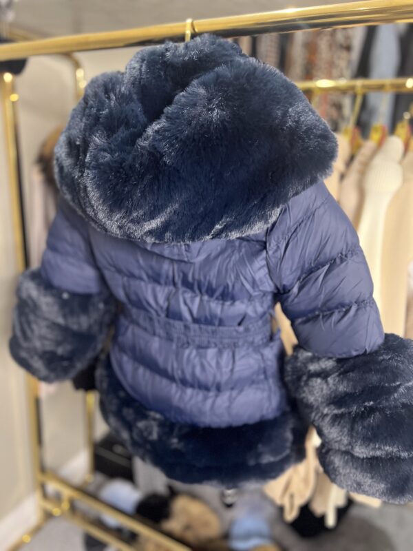 Children's Faux Fur Jacket With Belt - Image 12