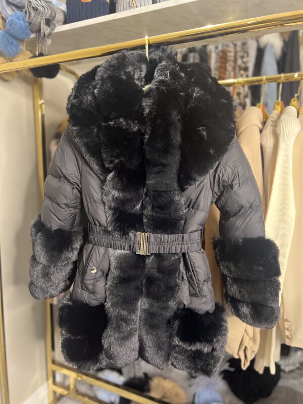 Children's Faux Fur Jacket With Belt - Image 13