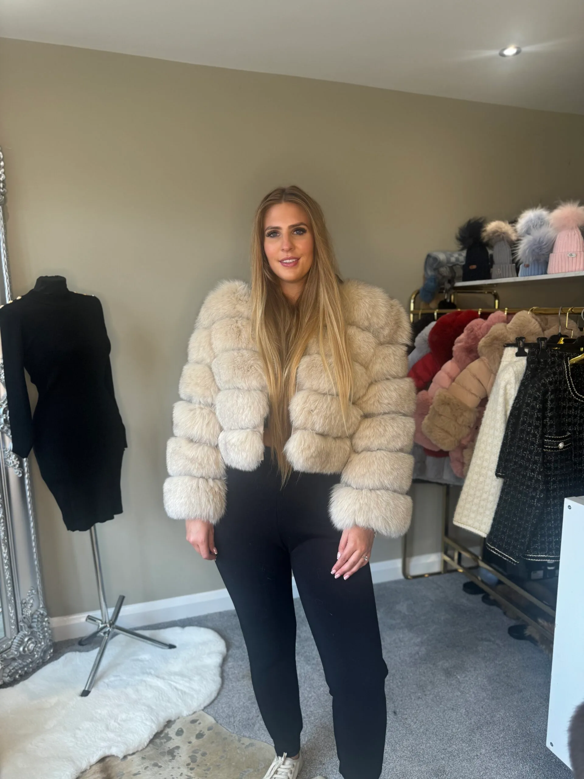 DIAMOND Real Fox Fur Coat- 5 row - Image 2