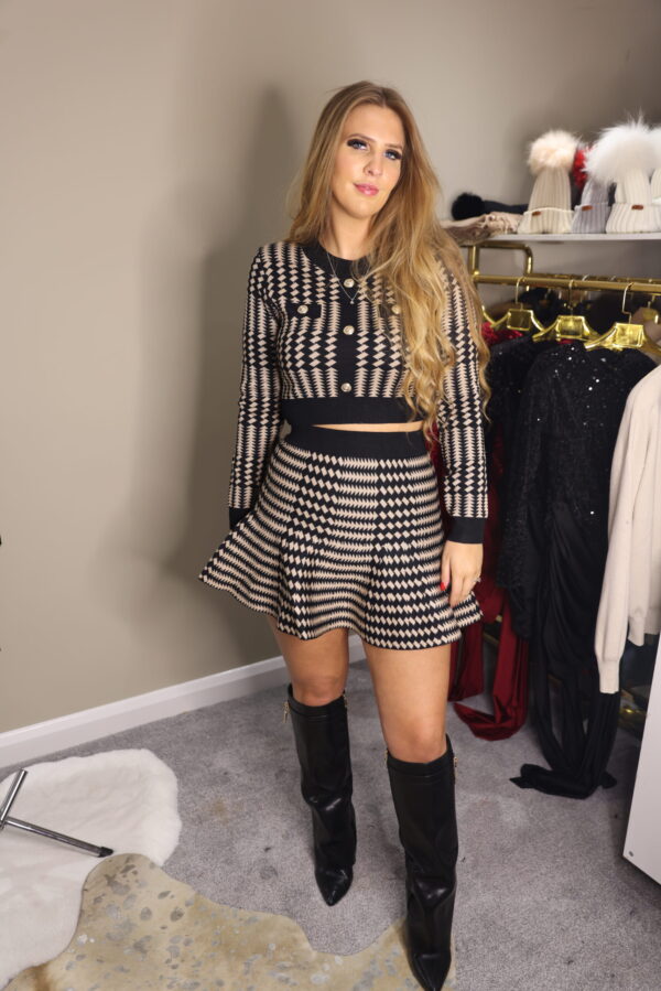 'Vivienne' Beige and White Co-ord set with old button detailing - Image 4