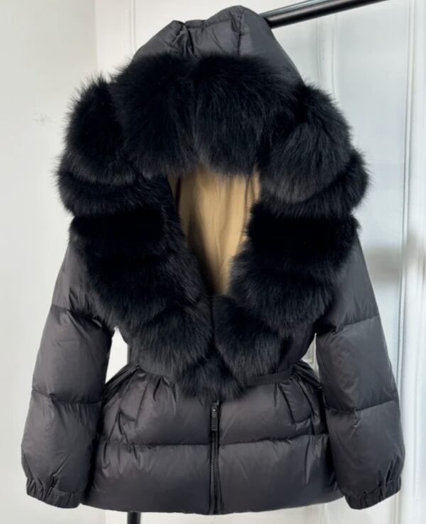 'Dolce' Women's Short Puffer Coat With Real Fur Trim - Image 7