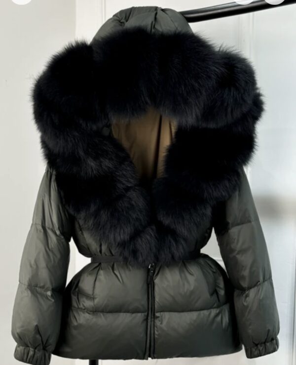 'Dolce' Women's Short Puffer Coat With Real Fur Trim - Image 10