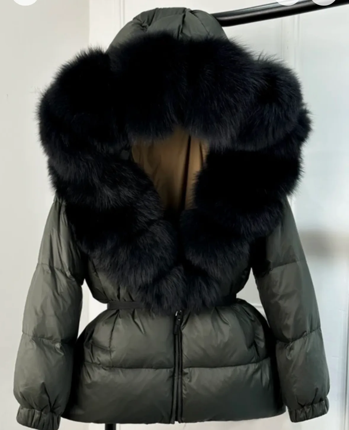 'Dolce' Women's Short Puffer Coat With Real Fur Trim - Image 10