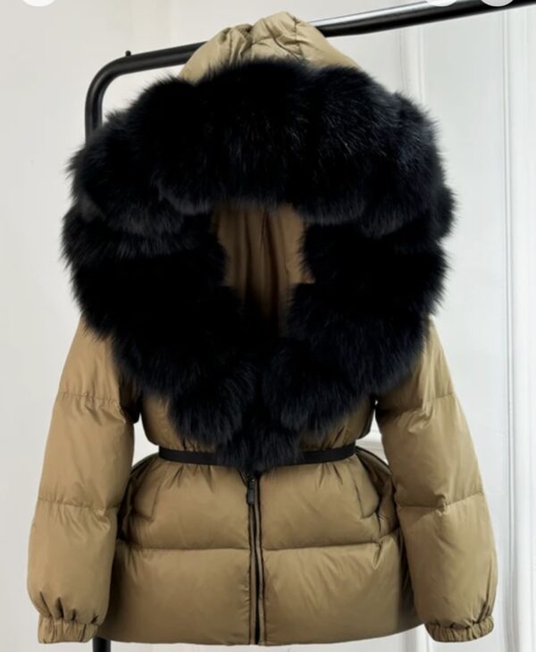 'Dolce' Women's Short Puffer Coat With Real Fur Trim - Image 12