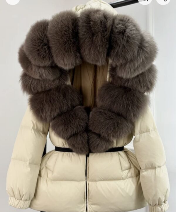 'Dolce' Women's Short Puffer Coat With Real Fur Trim - Image 13