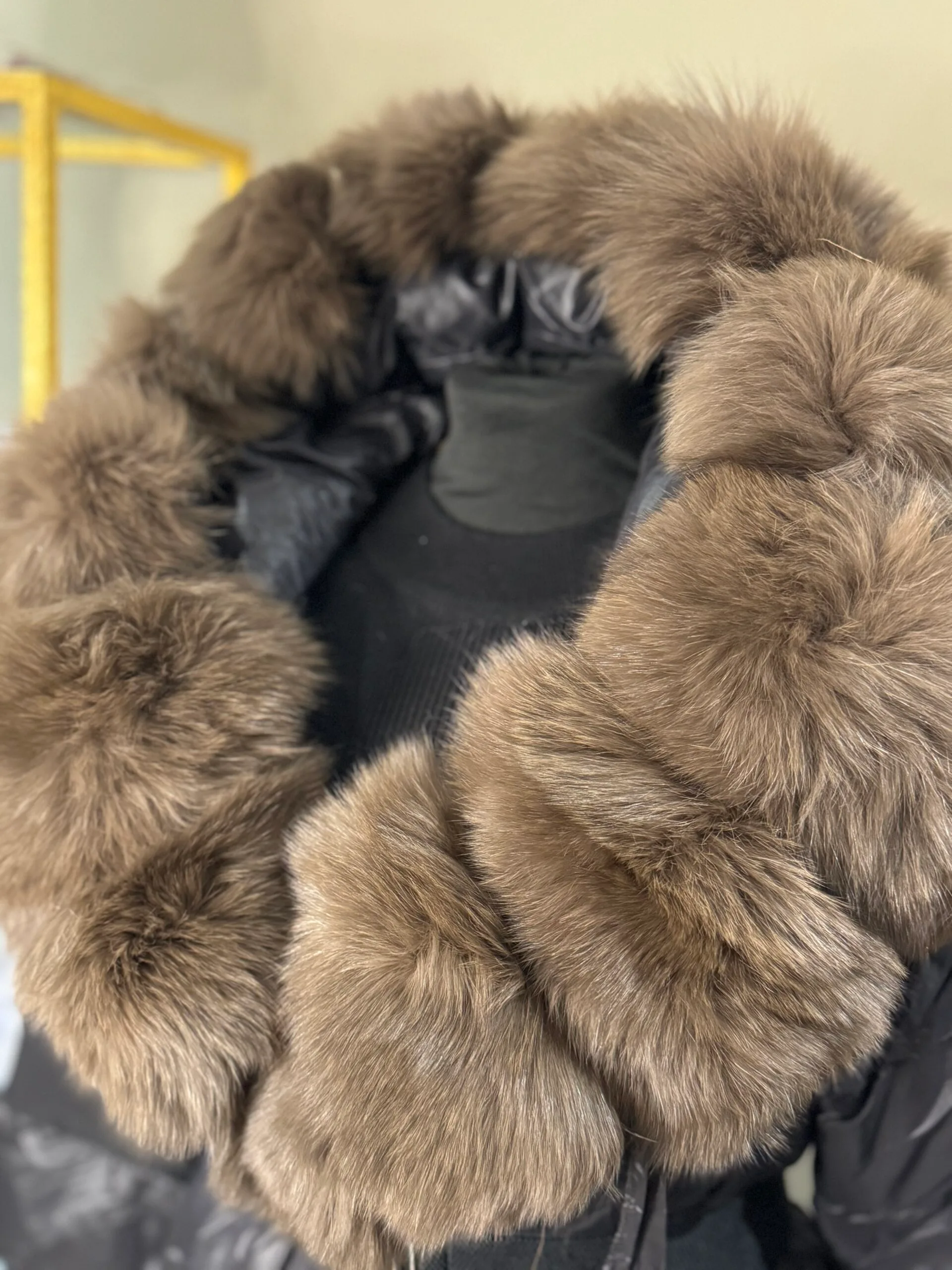 'ANGEL' Long Puffer Parka Coat With Real Fur Hood - Image 3