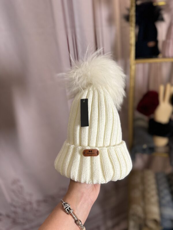 'Alaska' Children's Wool Blend Hats With Real Fur Pom Pom Age 1-7 - Image 9