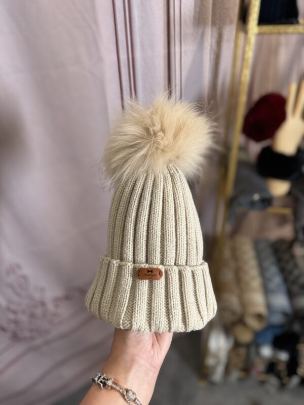 'Alaska' Children's Wool Blend Hats With Real Fur Pom Pom Age 1-7 - Image 6