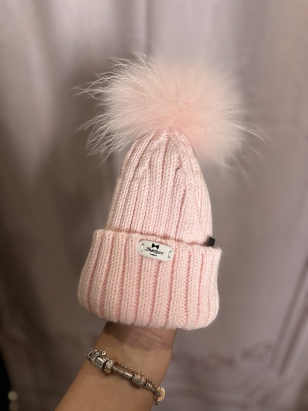 'Alaska' Children's Wool Blend Hats With Real Fur Pom Pom Age 1-7 - Image 5