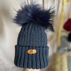 'Alaska' Children's Wool Blend Hats With Real Fur Pom Pom Age 1-7