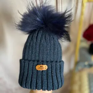 'Alaska' Children's Wool Blend Hats With Real Fur Pom Pom Age 1-7
