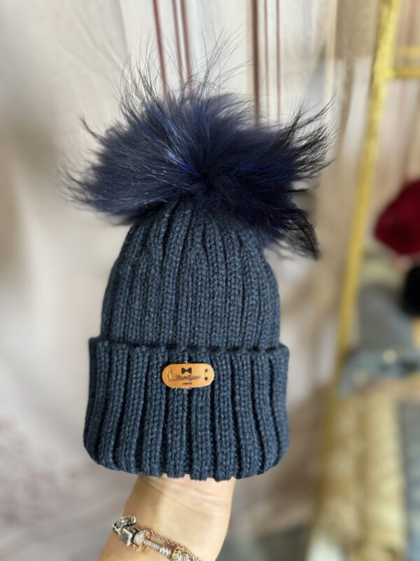 'Alaska' Children's Wool Blend Hats With Real Fur Pom Pom Age 1-7