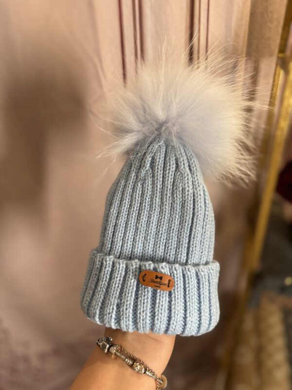 'Alaska' Children's Wool Blend Hats With Real Fur Pom Pom Age 1-7 - Image 3