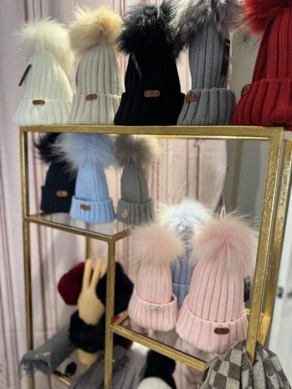 'Alaska' Children's Wool Blend Hats With Real Fur Pom Pom Age 1-7 - Image 2